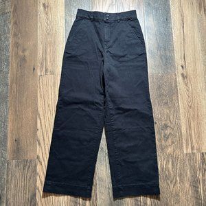 Everlane | Organic Cotton Black Cropped Wide Leg Pants